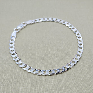 solid silver men's curb bracelet