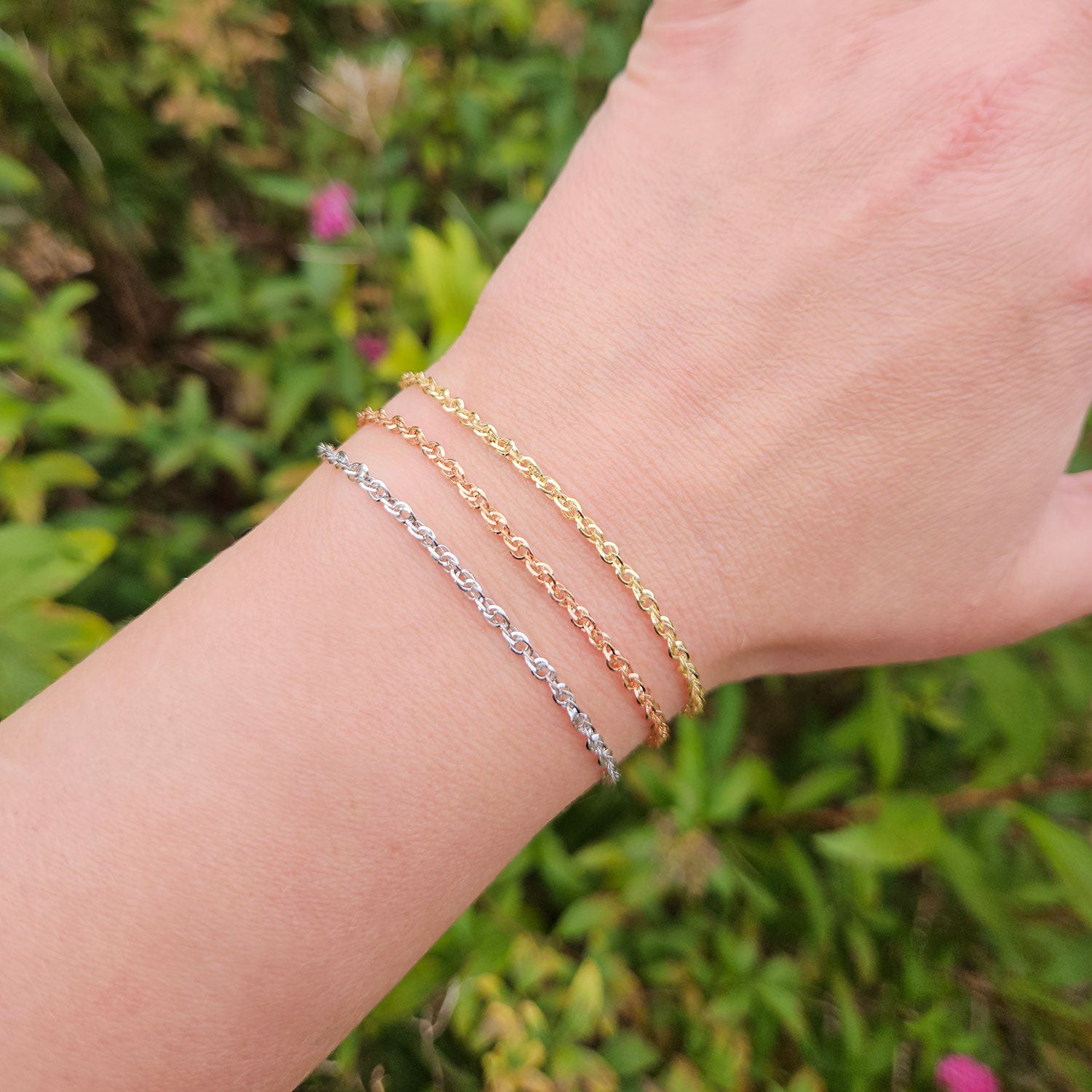 Women's 9ct Gold Prince of Wales Rope Bracelet, inch