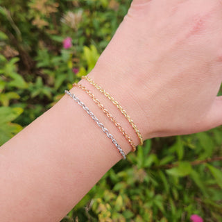 Dainty Prince of Wales Rope Chain Bracelet, 7 inch