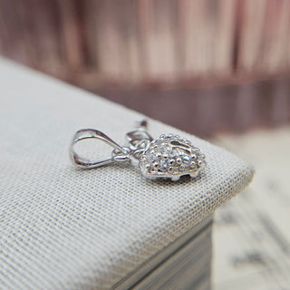 Micro Silver Heart Padlock & Key Charm