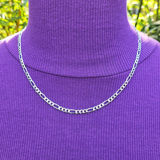 3.5mm figaro chain necklace  being worn in 20 inches