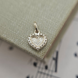 Micro 9ct Gold Cubic Zirconia Halo Heart Charm