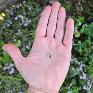 Micro 9ct Gold Cubic Zirconia Halo Heart Charm