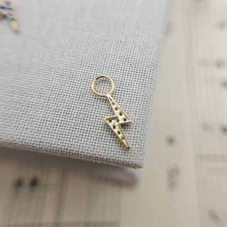 Tiny Micro CZ Lightening Bolt Charm