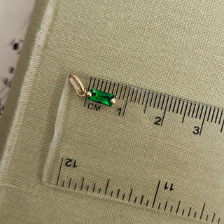 Micro Gold Baguette Charm | White or Green