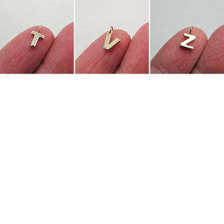 small letter charms in 9K gold