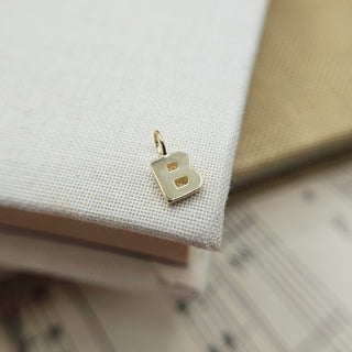 solid 9ct gold letter B charm