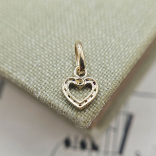 9ct Gold Micro Rainbow CZ Open Heart Charm
