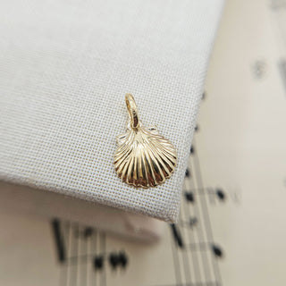 tiny gold shell charm for necklaces or bracelets