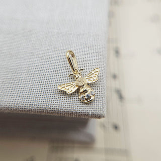 Micro Bee Charm with CZ