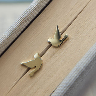 bird dove stud earrings in solid 9ct gold