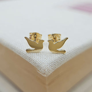solid gold bird studs