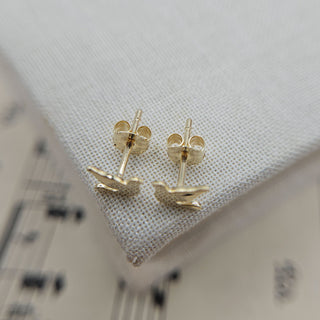 bird stud earrings in solid 9ct gold
