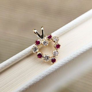 Micro Gold & CZ Heart Charm Pendant