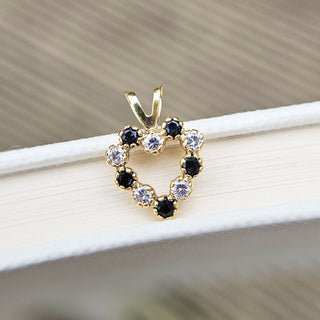 Micro Gold & CZ Heart Charm Pendant
