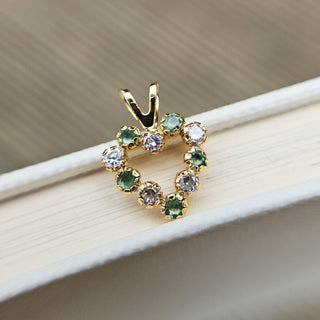 Micro Gold & CZ Heart Charm Pendant