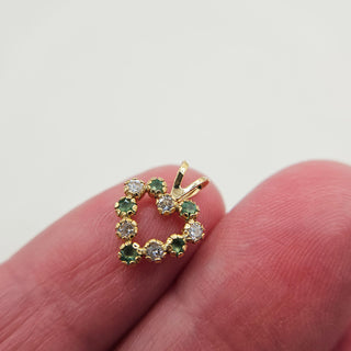 Micro Gold & CZ Heart Charm Pendant