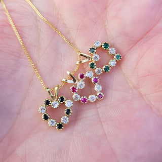 Micro Gold & CZ Heart Charm Pendant