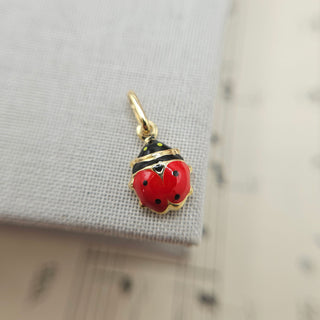 gold enamel ladybird charm