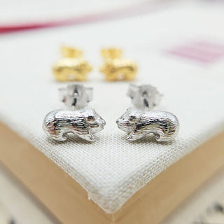 sterling silver guinea pig stud earrings