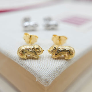 18ct gold plated guinea pig studs