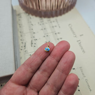 Micro Tiny Evil Eye Charm with Enamel
