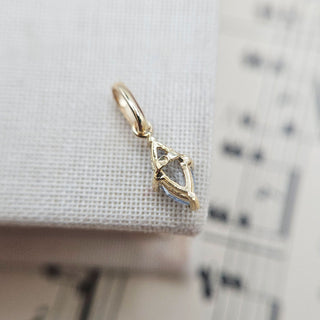 Micro 9ct Gold Pale Blue CZ Marquise Charm