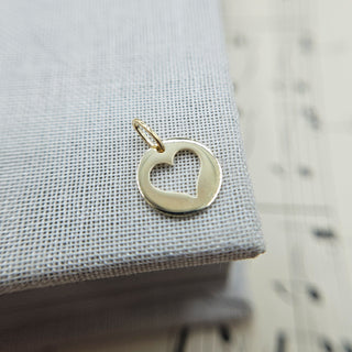 Dainty Gold Cutout Heart Disc