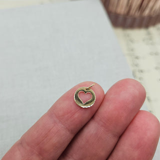 Dainty Gold Cutout Heart Disc