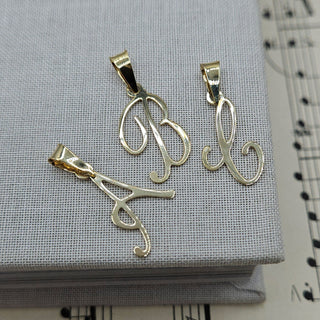 Gold Script Initial Pendant | A-Z