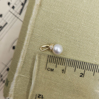 Micro Gold Pearl & CZ Charm