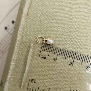 Tiny Gold & Pearl Oyster Charm