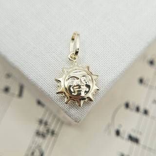 Small Gold Sun Charm Pendant