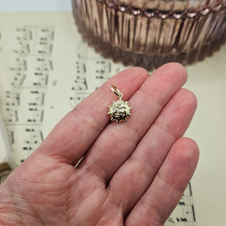 Small Gold Sun Charm Pendant