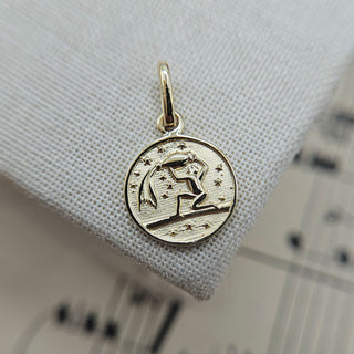 Micro Gold Aquarius Zodiac Pendant