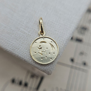 Micro Gold Aquarius Zodiac Pendant