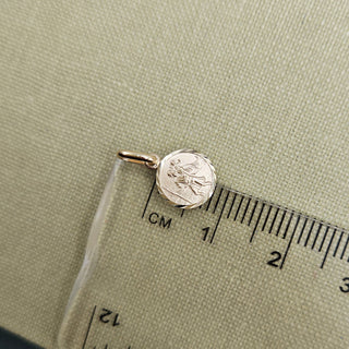 Micro Gold Round St Christopher Charm