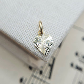 Mini Gold Starburst Heart Charm
