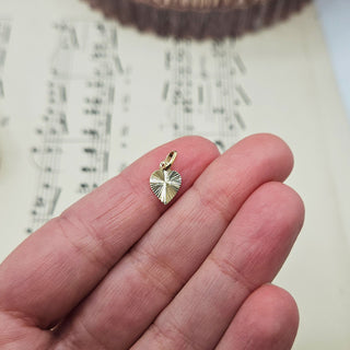 Mini Gold Starburst Heart Charm