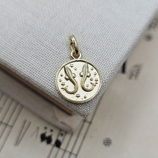 Micro Gold Pisces Zodiac Pendant