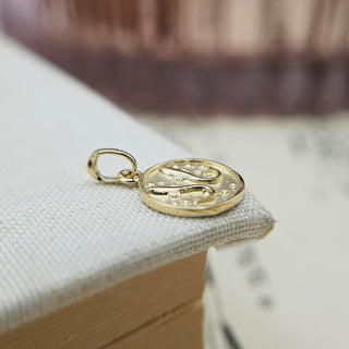 Micro Gold Pisces Zodiac Pendant