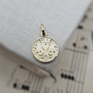 Micro Gold Pisces Zodiac Pendant