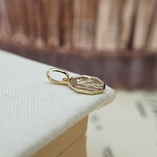 Micro Gold Octagonal St Christopher Charm | 8mm