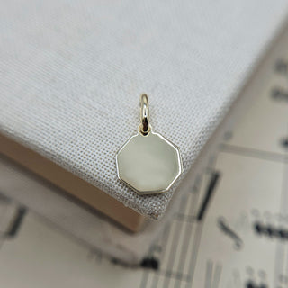 Micro Gold Octagonal St Christopher Charm | 8mm