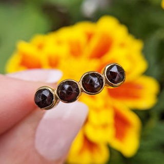 raw garnet crystal ring in gold