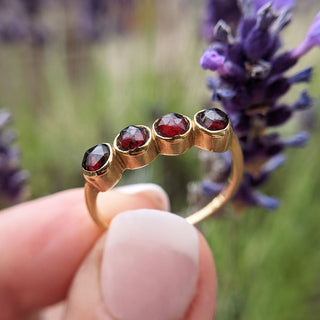 another view of garnet crystal ring