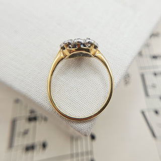 side profile of antique sapphire ring