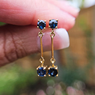 sapphire pendant drop earrings in 18ct gold