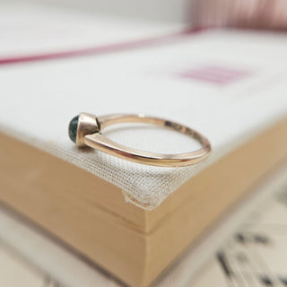 other side profile of moss agate solitaire ring