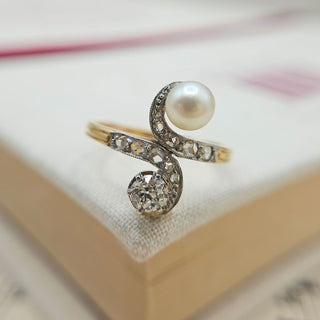 French 18k gold engagement ring